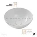 Ver imagem 4 de Cuba de Apoio para Banheiro Redonda Slim Louça Cerâmica 28,5 Cm Calcedônia Pingoo.casa - Branco