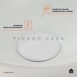 Cuba de Apoio para Banheiro Redonda Slim Louça Cerâmica 28,5 Cm Calcedônia Pingoo.casa - Branco - 5