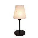 Ver imagem 1 de Abajur de Mesa Md-2005 Base Alumínio Preto Cúpula em Tecido Cone Linho Bege - Bivolt