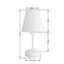 Ver imagem 2 de Abajur de Mesa Md-2005 Base Alumínio Preto Cúpula em Tecido Cone Linho Bege - Bivolt