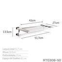 Ver imagem 4 de Toalheiro Rack 50 cm Inox Grafite - Kromus RT0308-50g