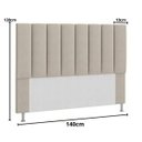 Ver imagem 2 de Cabeceira Estofada Cama Box Casal 140 Cm Carla Suede Bege