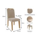 Ver imagem 5 de Conjunto: Mesa Sala Jantar Adele Madeira Maciça Tampo Madeirado C/ Vidro 130x80cm e 4 Cadeiras