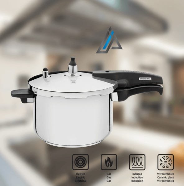 Panela de Pressão em Aço Inox Fundo Triplo 22cm Capac.6Litros -Tramontina - 4