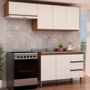 Ver imagem 3 de Armário para Cozinha Conecta Balcão Pia Aéreo 3 Peças Off White Ebano Genialflex