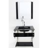 Gabinete de Vidro para Banheiro Cuba Acoplada 40cm Inox Preto - 1
