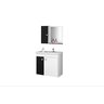 Conj Gabinete Munique 2074286 Banheiro Branco Preto Fosco - 1
