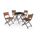 Ver imagem 1 de Jogo de Mesa Dobravel Preto com 4 Cadeiras Caramelo