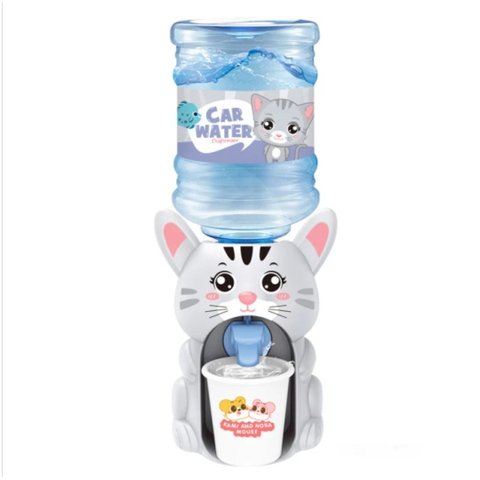 Mini Bebedouro de Água Infantil Gatinho Cinza