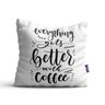 Almofadas com Frases Café Decorativas 35x35cm Kit 4un - 4