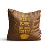 Almofadas com Frases Café Decorativas 35x35cm Kit 4un - 5