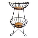 Ver imagem 2 de Fruteira 2 Andares Redonda Pequena:preto