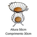 Ver imagem 4 de Fruteira 2 Andares Redonda Pequena:preto