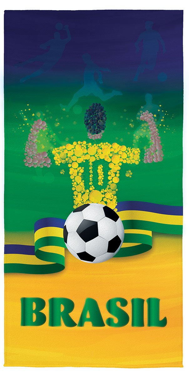 Toalha De Banho Brasil Jogador Qualidade Transfer Lepper - 1