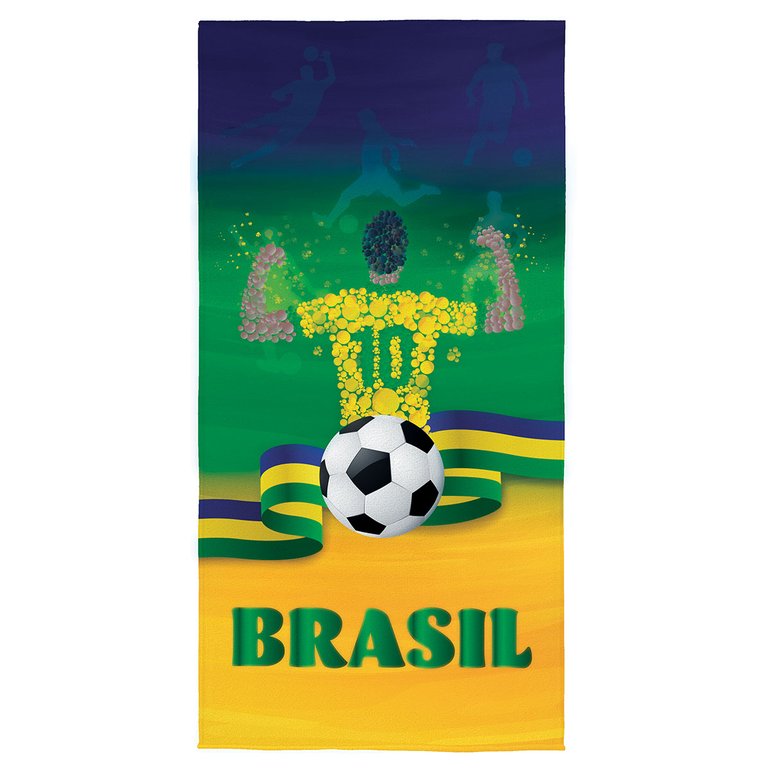 Toalha De Banho Brasil Jogador Qualidade Transfer Lepper