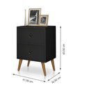 Ver imagem 5 de Conjunto Cabeceira Painel Paris 1,40 Capitone Preto e 02 Mesas de Cabeceira 2 Gavetas Preta - Rede M