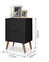 Ver imagem 5 de Conjunto Cabeceira Painel Paris 1,40 Capitone Preto e 02 Mesas de Cabeceira 2 Gavetas Preta - Rede M