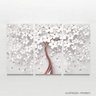 Quadro Flores Cerejeiras Brancas e Rose Gold Para Sala Escritórios em Tecido - 2