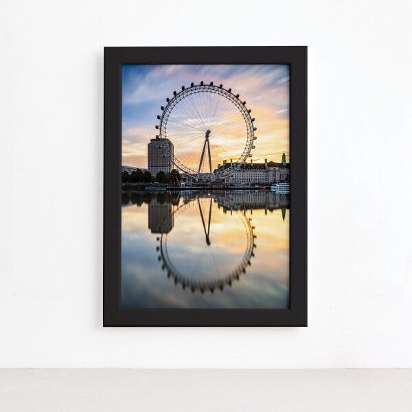 Quadro Roda Gigante London Eye Moldura Preta 22x32cm - 1