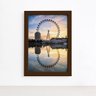 Quadro Roda Gigante London Eye Moldura Marrom 33x43cm - 1