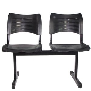 Cadeira Longarina Iso Plastica 2 Lugares Preta Popmov Longarina Iso 2 Lugares