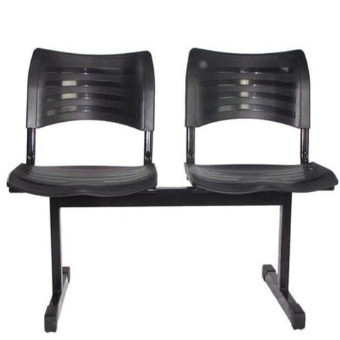 Cadeira Longarina Iso Plastica 2 Lugares Preta Popmov Longarina Iso 2 Lugares