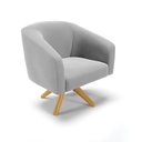 Ver imagem 1 de Poltrona Giratória Stella Suede Base Madeira Ma30 Cinza