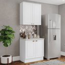 Ver imagem 1 de Cozinha Compacta Americana 4 Portas 3 Prateleiras 100% Mdf Branco - Henn