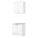Ver imagem 2 de Cozinha Compacta Americana 4 Portas 3 Prateleiras 100% Mdf Branco - Henn