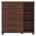 Ver imagem 2 de Cômoda 5 Gavetas e 1 Porta Ouro - Café