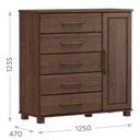 Ver imagem 7 de Cômoda 5 Gavetas e 1 Porta Ouro - Café