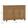 Conjunto: Cristaleira 8 Portas Aparador Balcão 3 Portas e Vitrine 2 Portas Rubi Freijó Madeira Pinus - 4