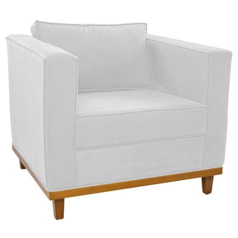 Poltrona Decorativa Europa Suede Branco