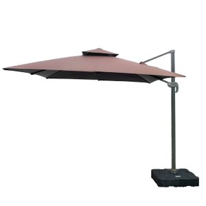 Ombrelone Guarda Sol Java Aluminio Marrom Café 3,0 X 3,0 C/ Base 100l