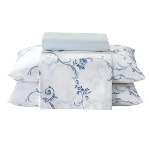 Jogo Cama King Döhler 180 Fios Premium Celeste