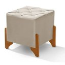 Ver imagem 1 de Puff Kansas Veludo Areia Quadrado Decoração Lar & Estilo