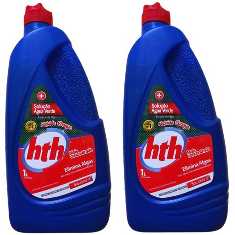 Kit 2 Algicida Choque Solução Água Verde Elimina Hth