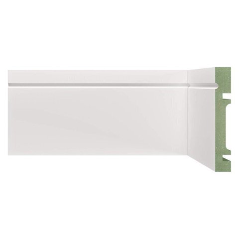 Kit 54m Linear Rodapé de MDF 10cm x 1,5cm x 240cm com Friso 1003 Branco Moldufama