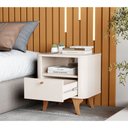 Ver imagem 2 de Mesa de Cabeceira Mesa de Cabeceira Slim Quarto Casal Solteiro Arumã MDF Design Moderno