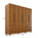 Ver imagem 4 de Guarda-roupa Casal Balder Premium 6 Portas 4 Gavetas com Pés Cinamomo - Pnr Móveis
