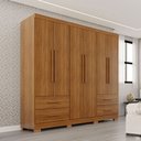 Ver imagem 1 de Guarda-roupa Casal Balder Premium 6 Portas 4 Gavetas com Pés Cinamomo - Pnr Móveis