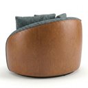 Ver imagem 6 de Poltrona Decorativa Maya Base Giratoria Linho e Courino Tcs 718 Tcs 727 Moll