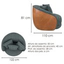 Ver imagem 3 de Poltrona Decorativa Maya Base Giratoria Linho e Courino Tcs 718 Tcs 727 Moll