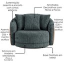 Ver imagem 5 de Poltrona Decorativa Maya Base Giratoria Linho e Courino Tcs 718 Tcs 727 Moll