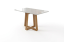 Ver imagem 1 de Mesa Bali 160cm com Vidro para Sala de Jantar Cinamomo/Off White