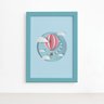 Quadro Balão Praia Infantil Moldura Azul 22x32cm - 2
