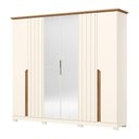 Ver imagem 4 de Guarda-Roupa Casal Napoli com Espelho 6 Portas 6 Gavetas Off White/Nature - Henn