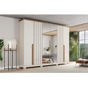 Ver imagem 1 de Guarda-Roupa Casal Napoli com Espelho 6 Portas 6 Gavetas Off White/Nature - Henn