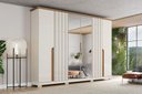 Ver imagem 1 de Guarda-Roupa Casal Napoli com Espelho 6 Portas 6 Gavetas Off White/Nature - Henn