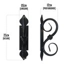 Ver imagem 2 de Lindo Puxador de Ferro Rústico em "S" para Portas de Vidro e Madeira - Preto